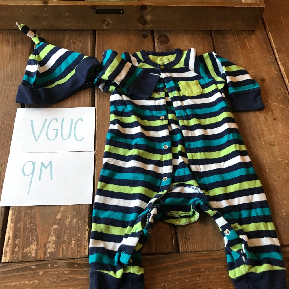 Offspring 9m striped sleeper and hat